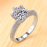 Classic Zirconia Wedding Engagement Rings For Women Tibetan Silver Ring JZ279