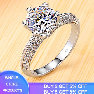 Classic Zirconia Wedding Engagement Rings For Women Tibetan Silver Ring JZ279