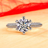 Classic Zirconia Wedding Engagement Rings For Women Tibetan Silver Ring JZ279