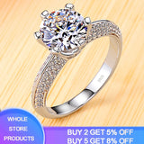 Classic Zirconia Wedding Engagement Rings For Women Tibetan Silver Ring JZ279