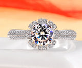 Tibetan Silver Flower Zirconia Wedding Bands