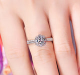 Tibetan Silver Flower Zirconia Wedding Bands