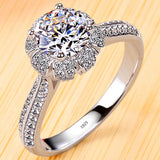 Tibetan Silver Flower Zirconia Wedding Bands
