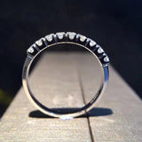 2mm Crystal Zircon Ring Tibetan Silver Engagement Wedding Band