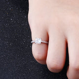 Princess Square Zirconia Crystal Ring Real Tibetan Silver Jewelry