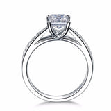 Princess Square Zirconia Crystal Ring Real Tibetan Silver Jewelry