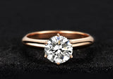Rose Ring with 2ct Zirconia Rings for Women Anillos Wedding