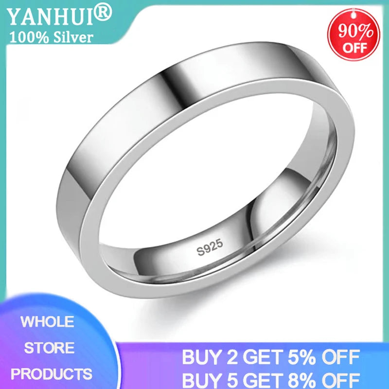 Tibetan Silver Couples Rings 4mm Flat Width R031F