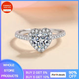 Heart Rings For Women Finger Ring Romantic Birthday Gift For Girlfriend