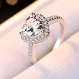 Heart Rings for Women Never Fade Tibetan Silver Jewelry Engagement Wedding Band