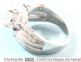 Tibetan Silver Zircon Geometric Wedding Party Ring
