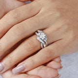 Tibetan Silver Zircon Geometric Wedding Party Ring