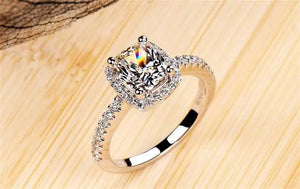Tibetan Silver Wedding Ring with Clear Cubic Zirconia - 3.0ct