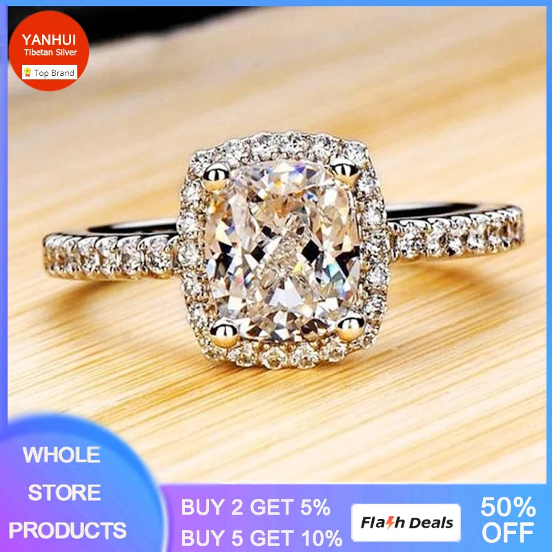 Tibetan Silver Wedding Ring with Clear Cubic Zirconia - 3.0ct