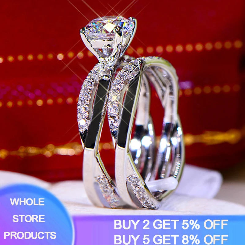 Tibetan Silver Stacking Ring Set Wedding Band Women Gift JZ032