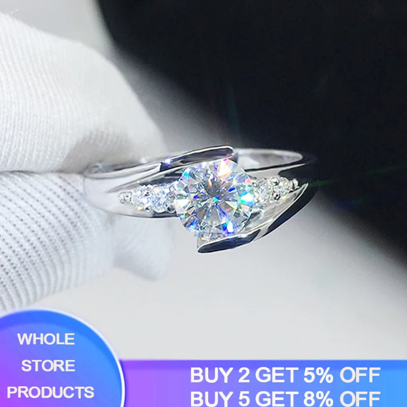 Tibetan Silver CZ Zirconia Wedding Ring for Women R036