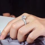 Tibetan Silver Wedding Ring 2ct Round Cubic Zircon