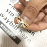 2ct Zircon Wedding Band Set High Round Fine Rings Women