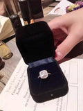 Tibetan Silver Ring Pink Crystal Zircon Engagement Ring Accessories