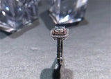 Tibetan Silver Ring Pink Crystal Zircon Engagement Ring Accessories