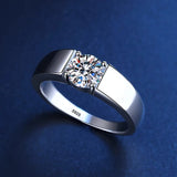 Unisex Allergy Tibetan Silver Ring with Zirconia Solitaire Wedding Band