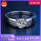 Unisex Allergy Tibetan Silver Ring with Zirconia Solitaire Wedding Band