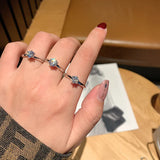 Tibetan Silver Ring with Cubic Zircon Wedding Band