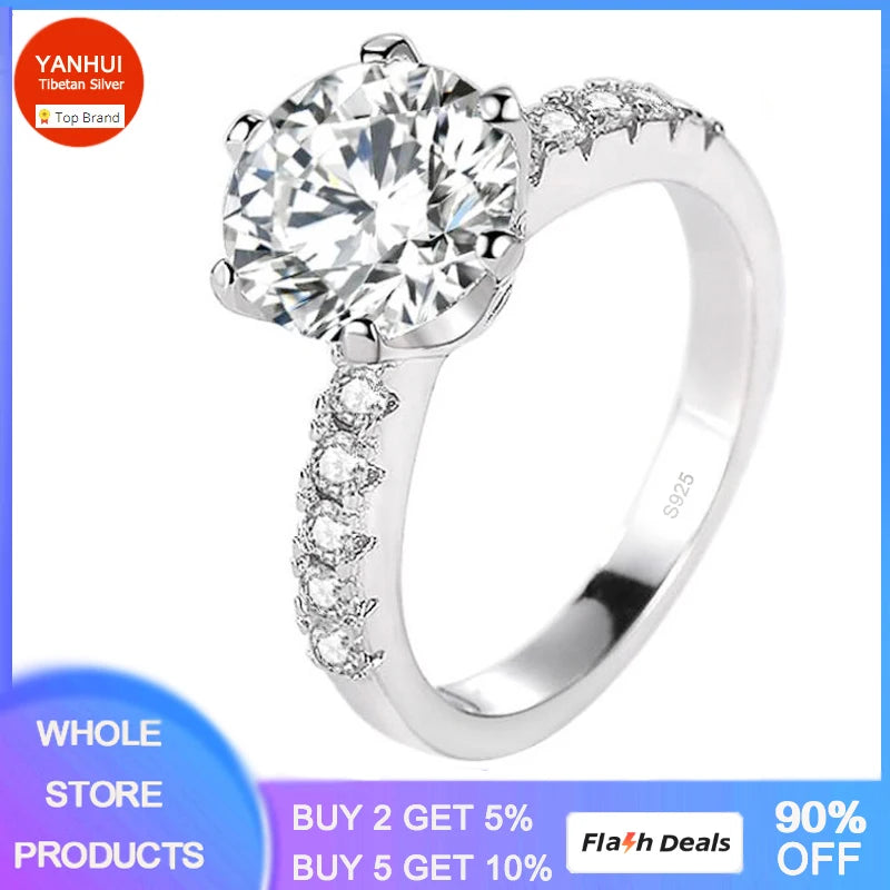 Allergy-Free Tibetan Silver 2.0ct CZ Engagement Wedding Ring R427