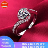 Women's Dainty CZ Ring Tibetan Silver Wedding Bands