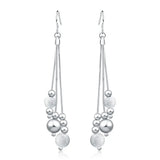 YANNEY 925 Silver Beads Bracelet Necklace Set Wedding Jewelry