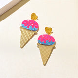 Geometric Acrylic Drop Earrings Fruit Flower Ice Cream Ta pendientes