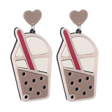 Geometric Acrylic Drop Earrings Fruit Flower Ice Cream Ta pendientes