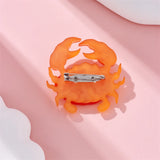 Creative Orange Crab Brooches Sea Animal Pins Badges Jewelry Gift