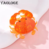 Creative Orange Crab Brooches Sea Animal Pins Badges Jewelry Gift