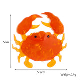 Creative Orange Crab Brooches Sea Animal Pins Badges Jewelry Gift