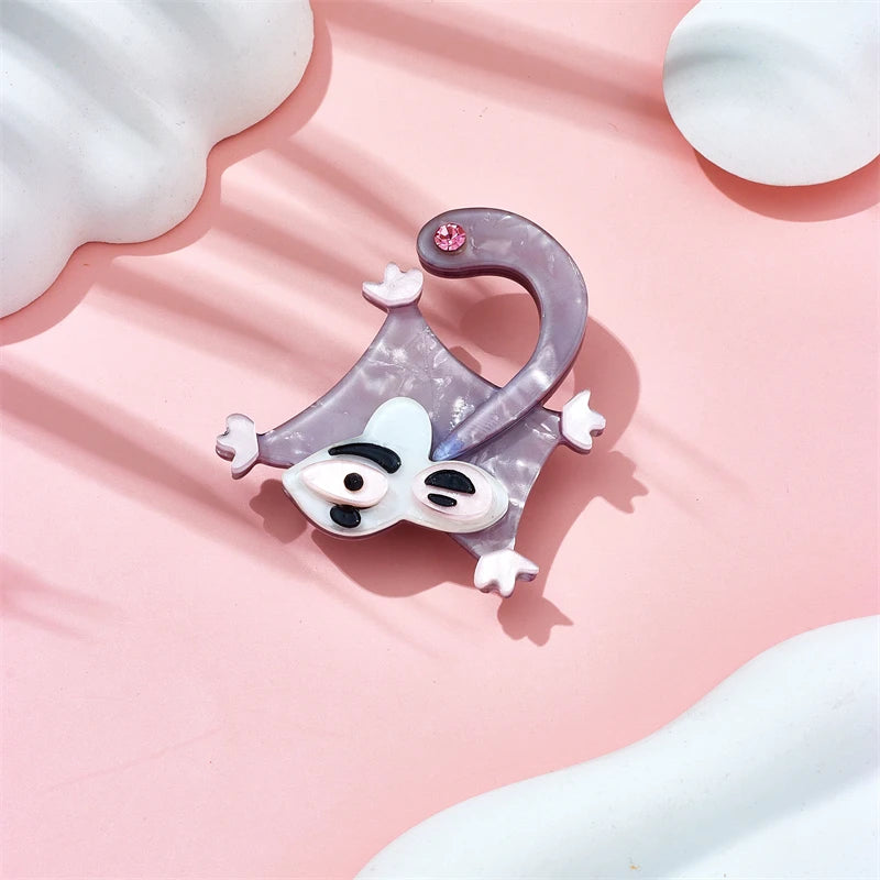 Acrylic Cartoon Mouse Brooch for Kids Christmas Jewelry