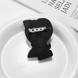 Acrylic Smiley Ponytail Girl Brooch Cartoon Figure Lapel Jewelry Gift