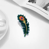 Acrylic Peacock Feather Brooches Resin Badges Chest Pins Jewelry Gift