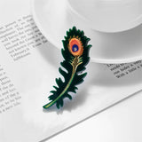 Acrylic Peacock Feather Brooches Resin Badges Chest Pins Jewelry Gift