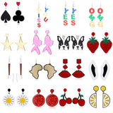 Statement Acrylic Fruit Letters Exaggeration Earrings