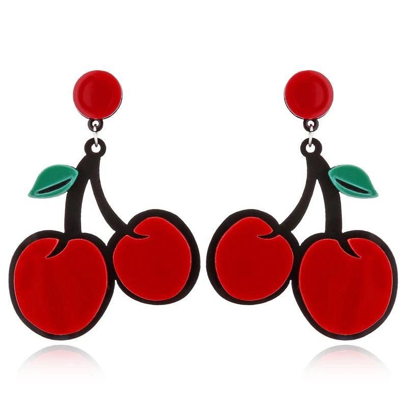 Statement Acrylic Fruit Letters Exaggeration Earrings