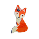 Acrylic Cartoon Fox Brooch for Women Animal Shape Jewelry
