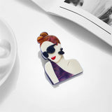 Sexy Sunglasses Lady Brooch Pins Acrylic Lapel Badges Party Jewelry Gift