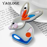 Colorful Rabbit Women Brooch Acrylic Animal Jewelry Girls