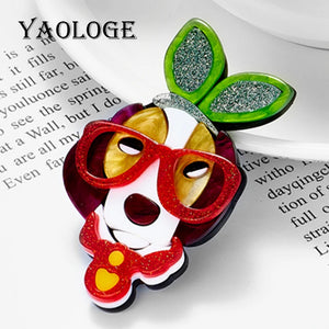 Cartoon Dog Acrylic Brooch for Women