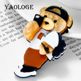Bear Brooch Woman Acrylic Material Lovely Animal Shape Stylish Jewelry
