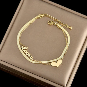 Heart Bracelet 316L Stainless Steel Women's Jewelry Gift