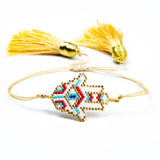 YASTYT Evil Eye Bracelet Hand Shape Tassels For Women