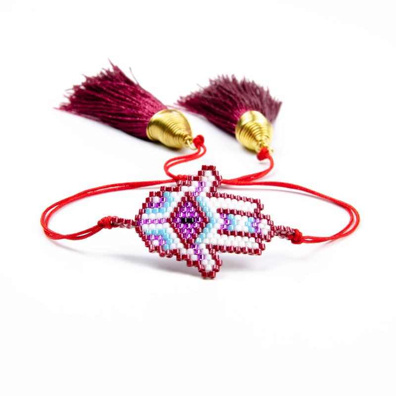 YASTYT Evil Eye Bracelet Hand Shape Tassels For Women