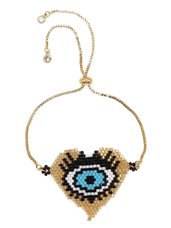 YASTYT Beaded Bracelet Evil Eye Heart Jewelry Gift